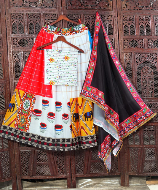 MultiColor Soft Butter Silk Chaniya Choli | Fancy Digital Print Traditional Wear