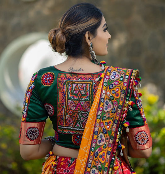 Soft Butter Silk Chaniya Choli | Fancy Digital with Real Mirror Work for Traditional Wear