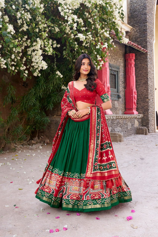 Tussar Silk Chaniya Choli | Fancy Digital with Real Mirror Work for Traditional Wear