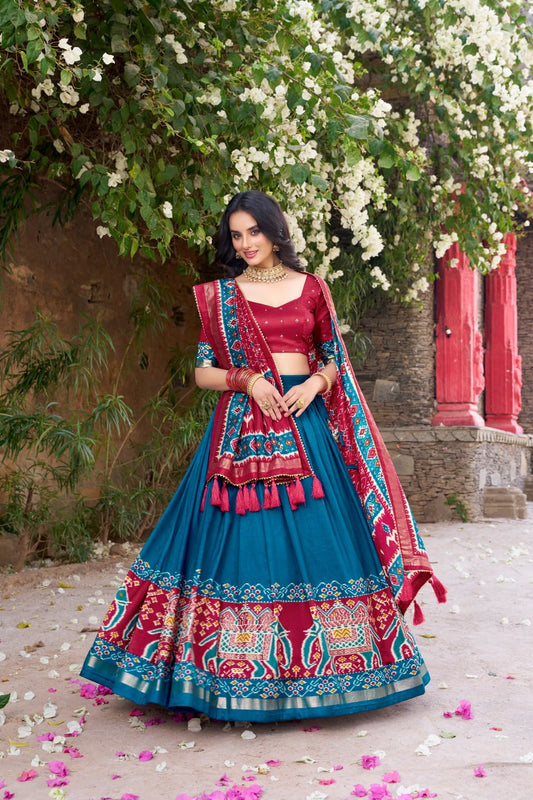 Tussar Silk Chaniya Choli | Fancy Digital with Real Mirror Work for Traditional Wear