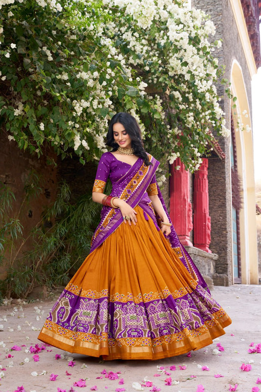 Tussar Silk Chaniya Choli | Fancy Digital with Real Mirror Work for Traditional Wear