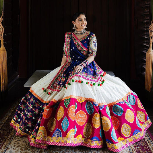 Muslin Cotton Chaniya Choli | Fancy Digital with Real Mirror Work for Traditional Wear