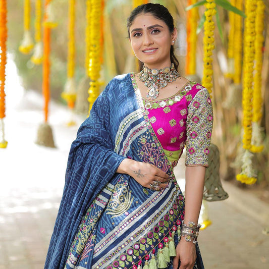 Muslin Cotton Chaniya Choli | Fancy Digital with Real Mirror Work for Traditional Wear