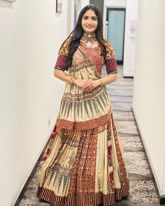 Muslin Cotton Chaniya Choli | Fancy Digital with Real Mirror Work for Traditional Wear