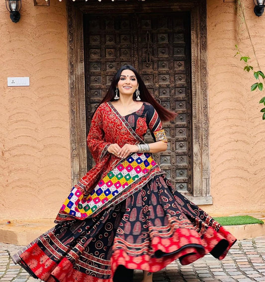 Soft Butter Silk Chaniya Choli | Fancy Digital with Real Mirror Work for Traditional Wear