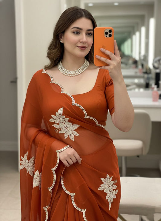 Party Wear Soft Rangoli  Silk Saree