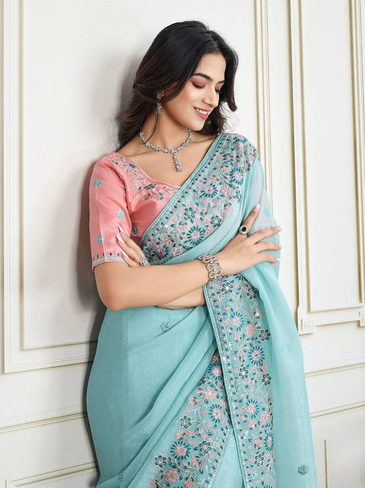 Wedding Wear Star Georgette Saree