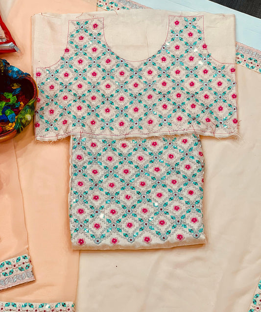 Exclusive Beautiful  Embroidery Work Saree