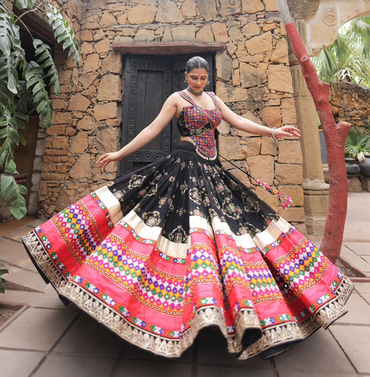 Muslin Cotton Chaniya Choli | Fancy Digital with Real Mirror Work for Traditional Wear