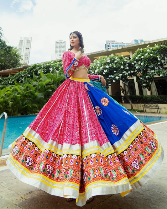Multi Soft Butter Silk Chaniya Choli | Fancy Digital with Real Mirror Work for Traditional Wear